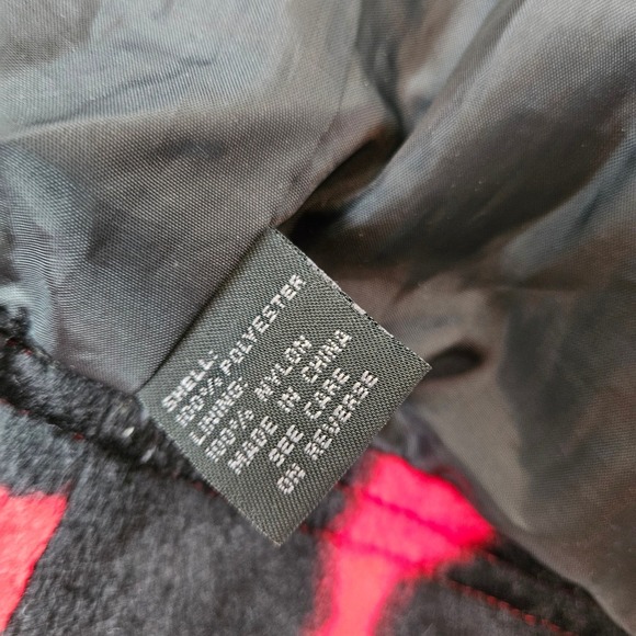 Express World Brand Jacket Cropped Red & Black Womens Large Velvety Velour Cow - Picture 6 of 7